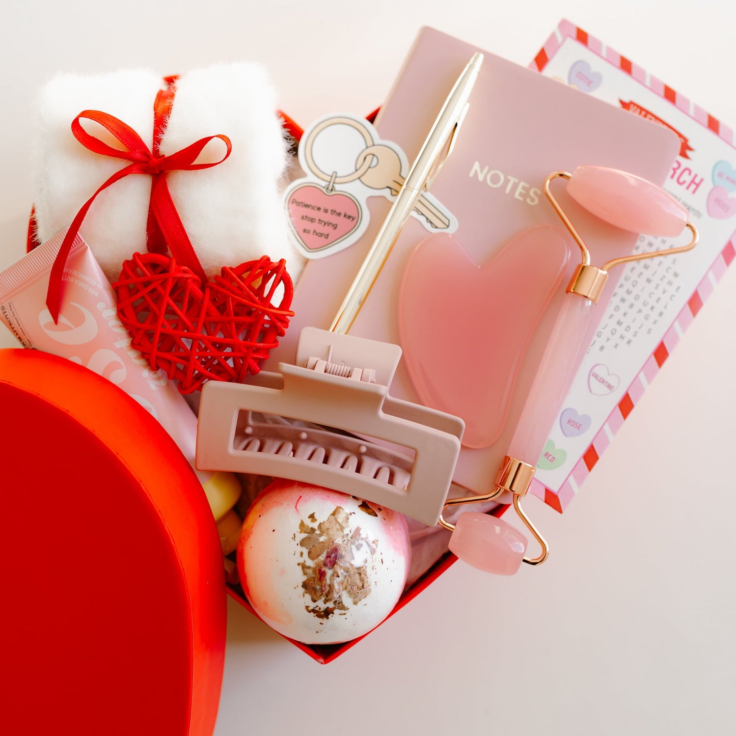 Valentine’s & Galentine’s Self-Care Heart Gift Box for Her – Cozy Love-Themed Box
