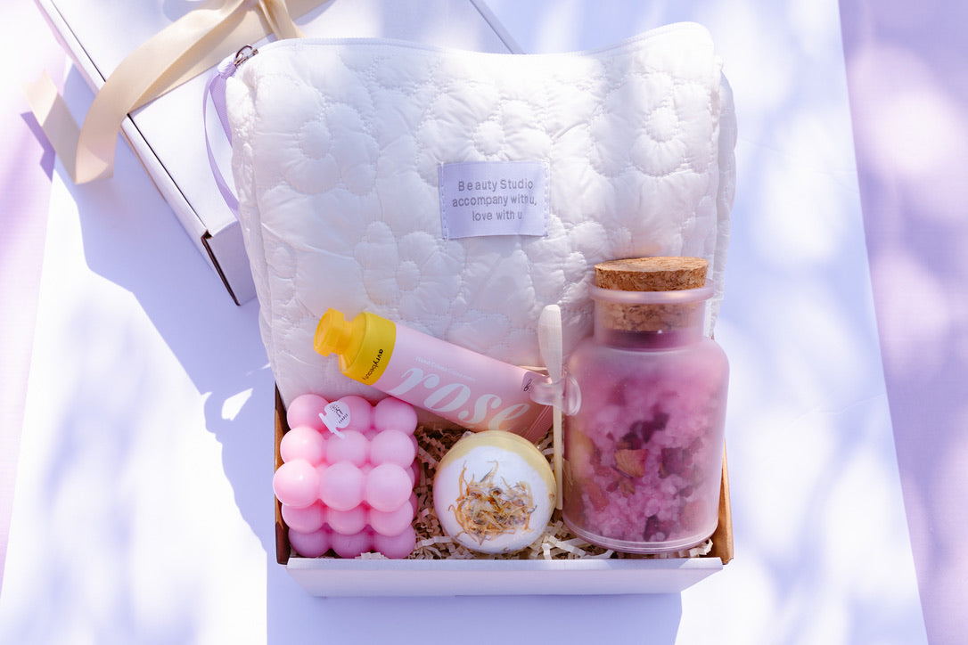 Serenity in Bloom Rose | Spa gift box for her |  Self care | Bestie Gift Basket for woman | Unique gift for her