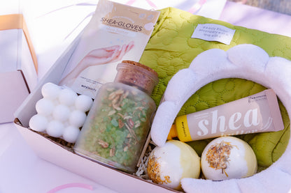 Relaxation spa box for her GREEN |  Self care | Bestie Gift Basket for woman